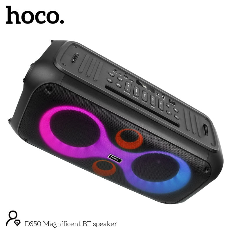 Hoco DS50 Magnificent Dual 6.5" LED BT Heavy Bass Speaker
