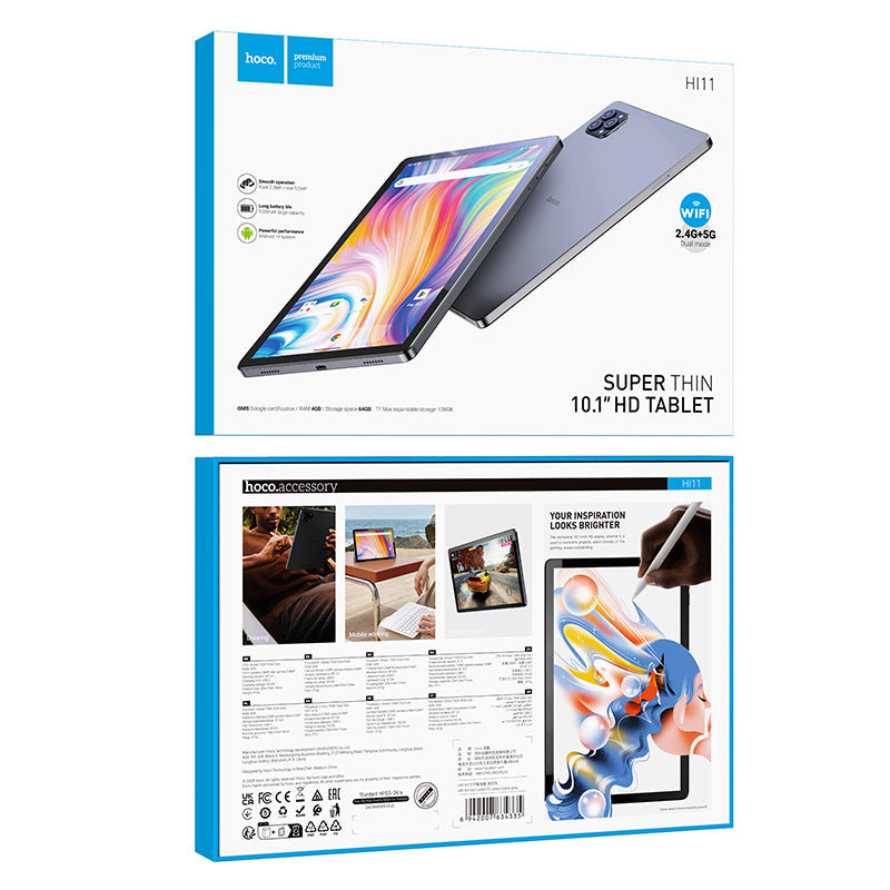 Hoco HI11 10.1 inch (4GB+4GB/ Storage: 64GB) Tablet Space Gray