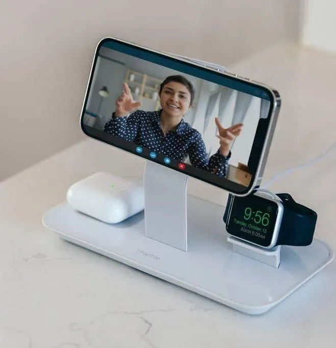 Mophie MFI 3in1 Wireless Magsafe Charger Stand White