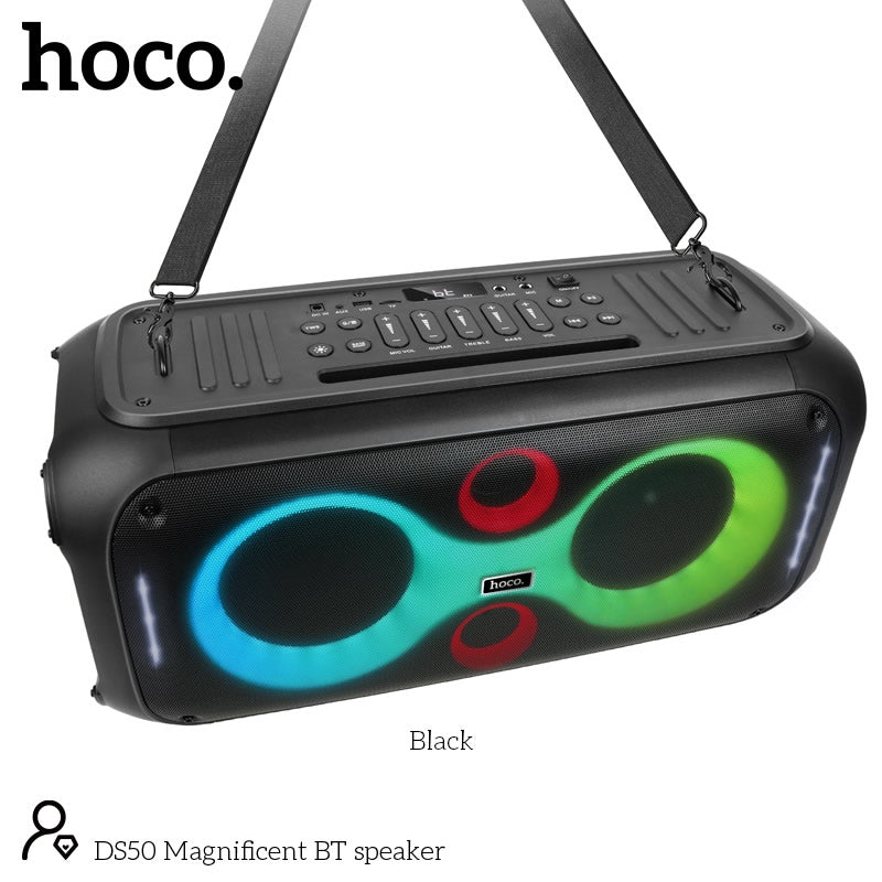 Hoco DS50 Magnificent Dual 6.5" LED BT Heavy Bass Speaker