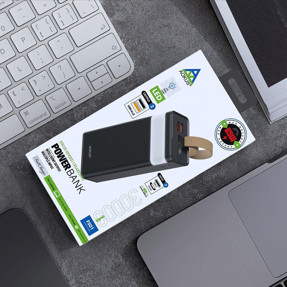 Aokus FS01 Fast Charging 65W Built In Table Lamp 30000mAh Power Bank White