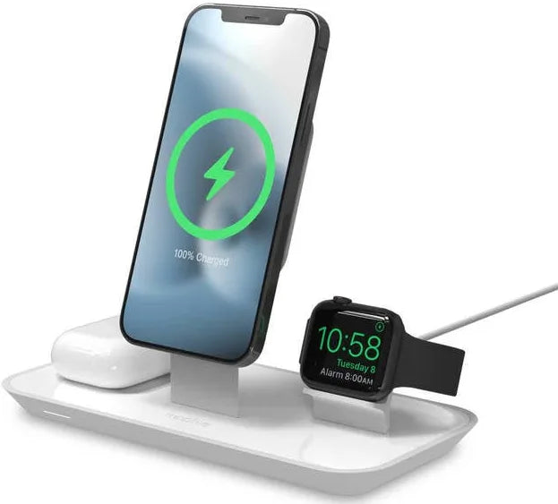 Mophie MFI 3in1 Wireless Magsafe Charger Stand White